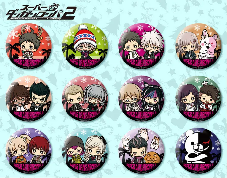 Brdwn DanganRonpa 2 Monokuma Kirigiri Kyouko Naegi Makoto Kuzuryuu Fuyuhiko Enoshima Junko Cosplay Christmas Badge #H