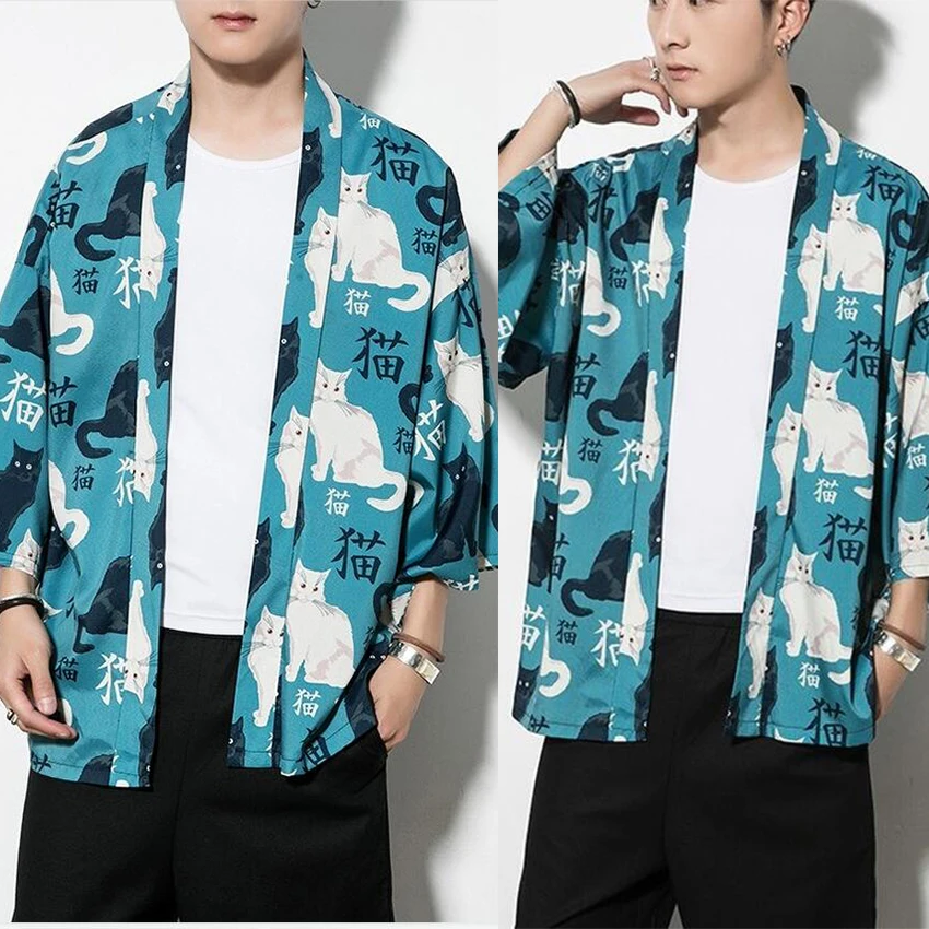

Vintage Kimono Cardigan Summer New Men Women Haori Harajuku Yukata Japan Fashion Crane Print Japanese Traditional Clothing
