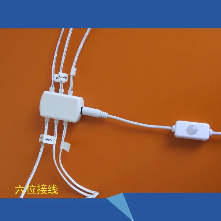 

Six hole 2510 port led cabinet light junction box dc5521 interface junction box