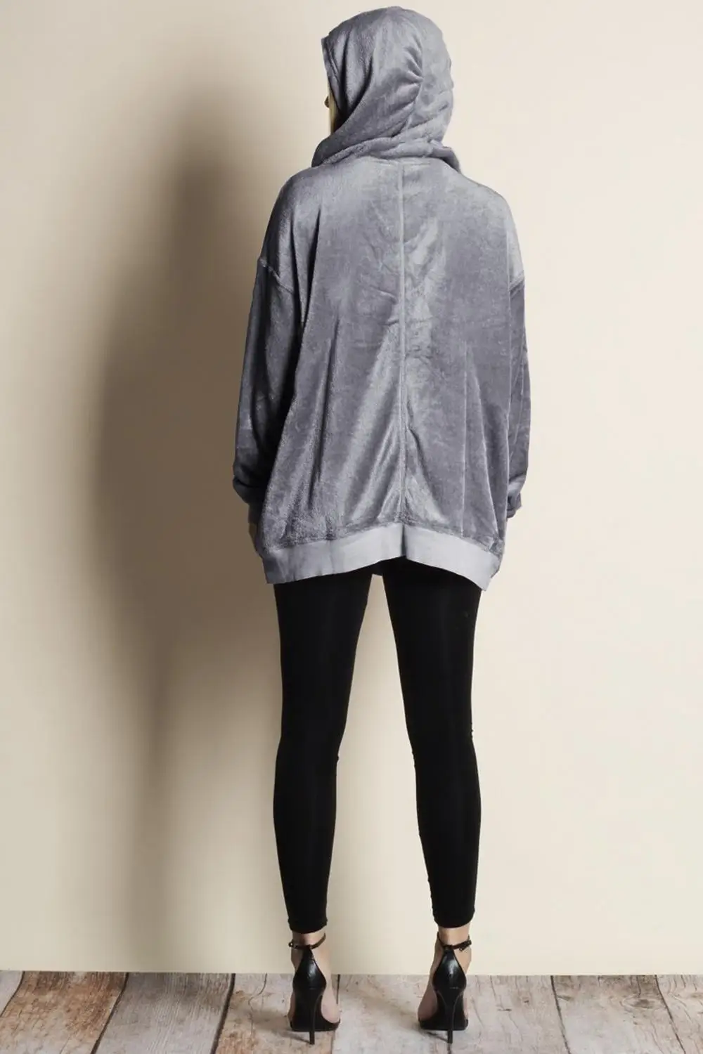 Autumn Winter Women Fleece Velvet Long-sleeved Top Hooded Sweatshirt Female Solid Color Loose Hoodies Plus Size | Женская одежда