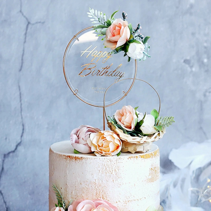 Искусственное украшение металлическое кольцо искусственные флаги цветы для