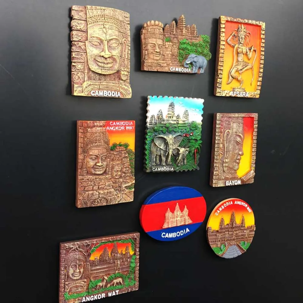 

Cambodia Creative 3D Angkor Wat Refrigerator Magnets Fridge Magnetic Tourist Souvenir Decoration Articles Handicraft Gifts