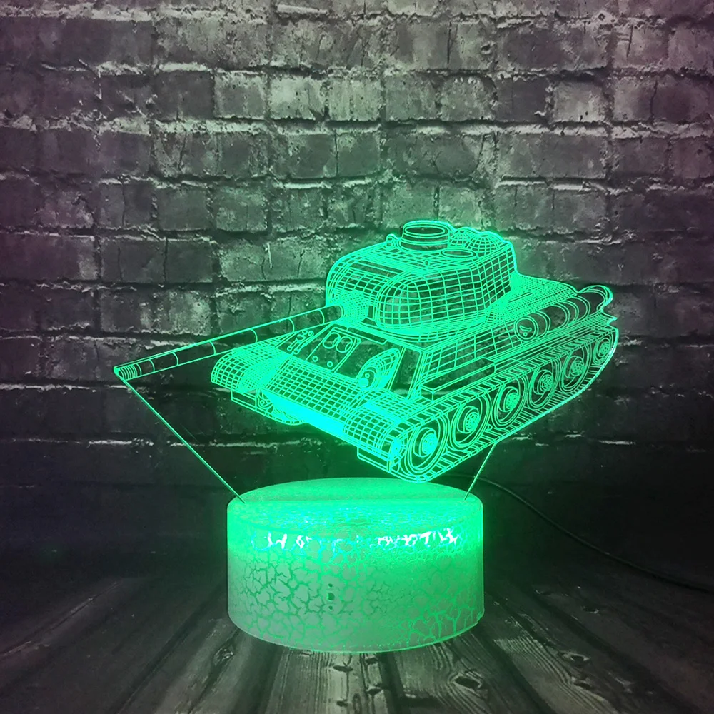 Светодиодный ночной Светильник 3D с автомобилем из мультфильма 7 Цвет изменить