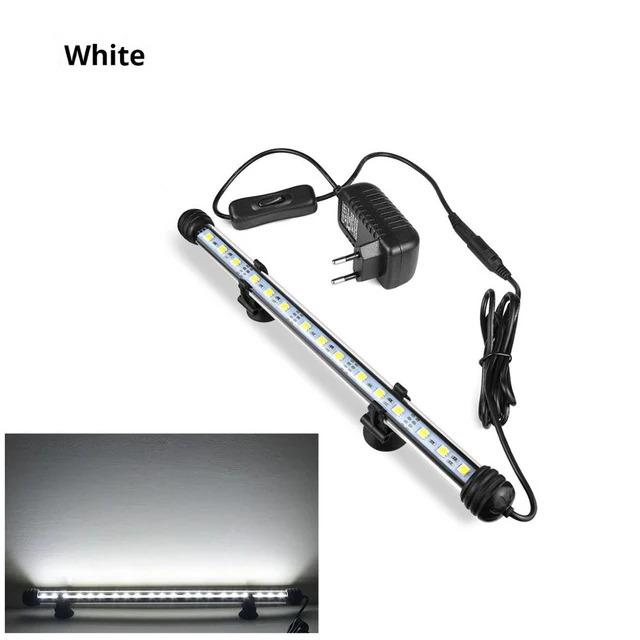Цветная(RGB) светодиодный ночной Светильник для домашнего аквариума 220V штепсельная вилка европейского стандарта аквариумная лампа, получившая сертификат Европейского 19/29/39/49 см клип-на Водонепроницаемый аквариум светодиодный светильник Инж - Испускаемый цвет: White