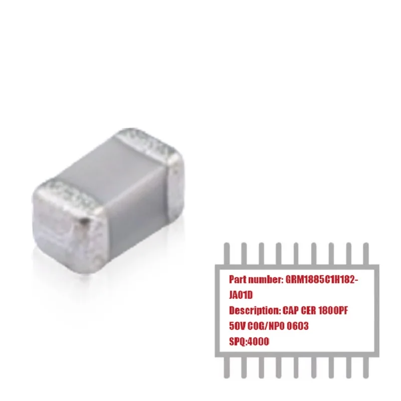 

My Group Asia 4000PCS GRM1885C1H152JA01D 5% CAP CER 1800PF 50V C0G/NP0 0603 (1608 Metric) SMD MLCC Ceramic Capacitor in St