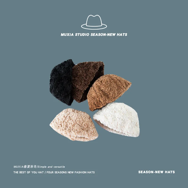 

Japanese pure Plush fisherman's hat for children in autumn and winter