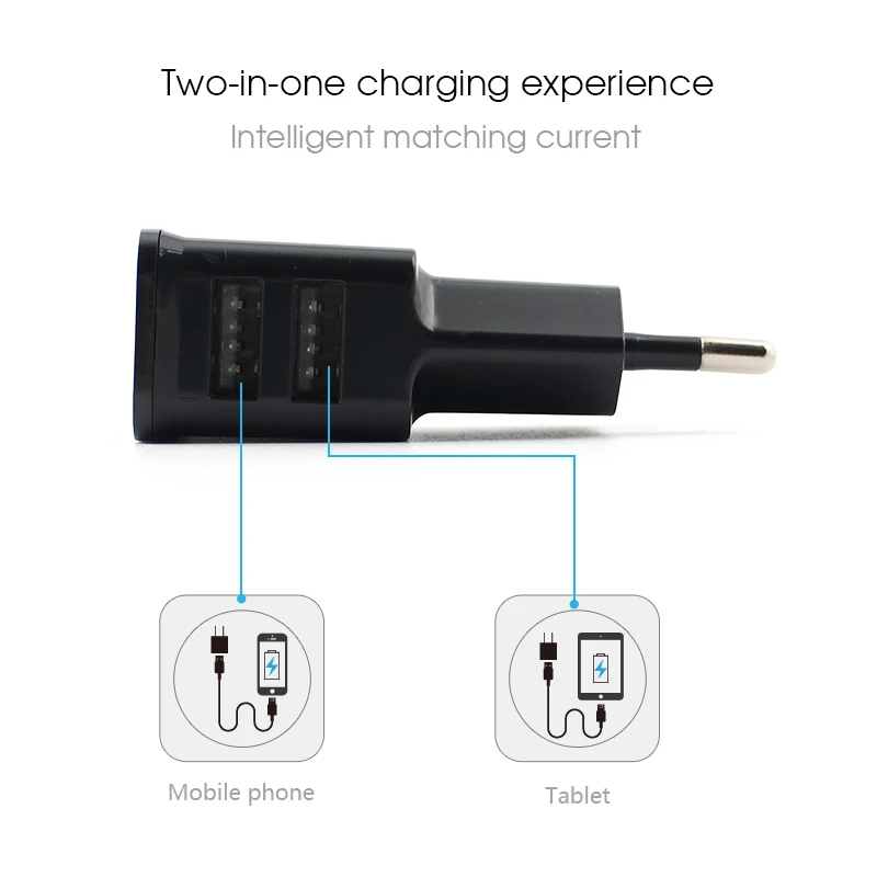 ac adapter universal dc 5v power supply 2a ac to dc 220c to 5v charger eu plug mobile phone converter power adapter double port free global shipping