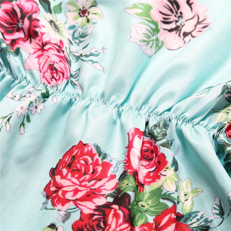 Боди для маленьких девочек с цветочным рисунком летний костюм женская одежда +