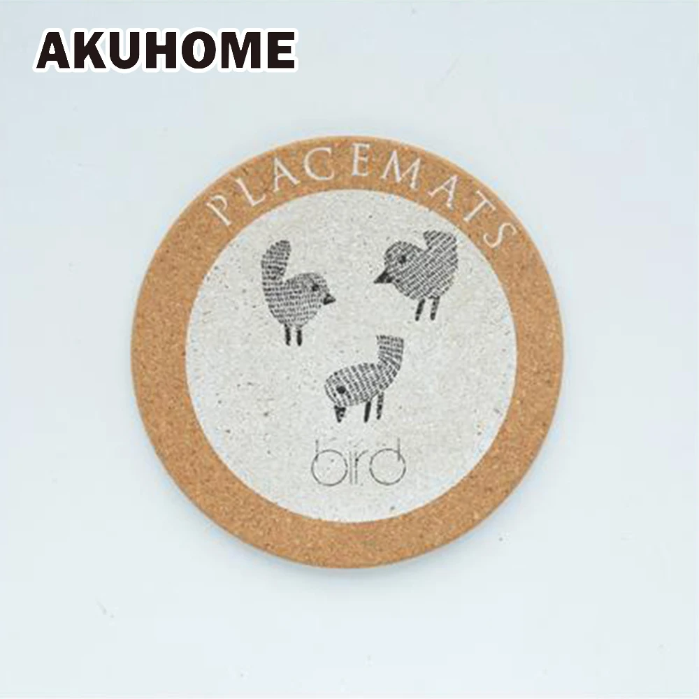 

Wooden Dining Table Placemats Pot Cup Mat Heat Insulation Cartoon Kitchen Accessories Decoration Home