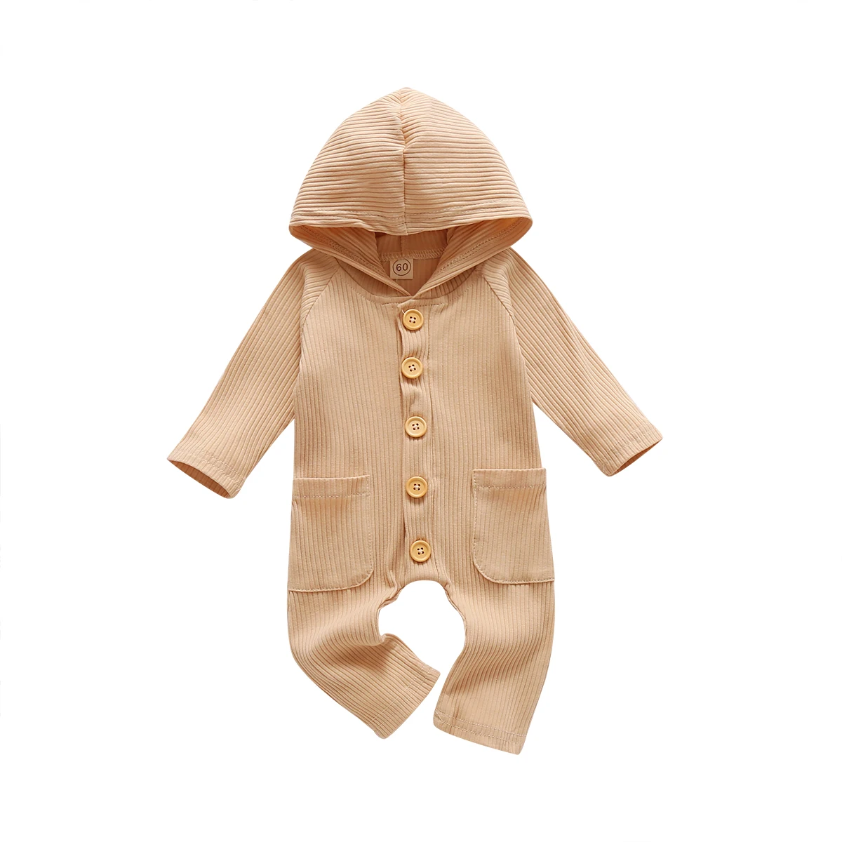 

Newborn Rompers Baby Girl Boy Clothing Newborn Long Sleeve Hooded Romper Pocket Solid Jumpsuit Baby Boys Girls Clothes
