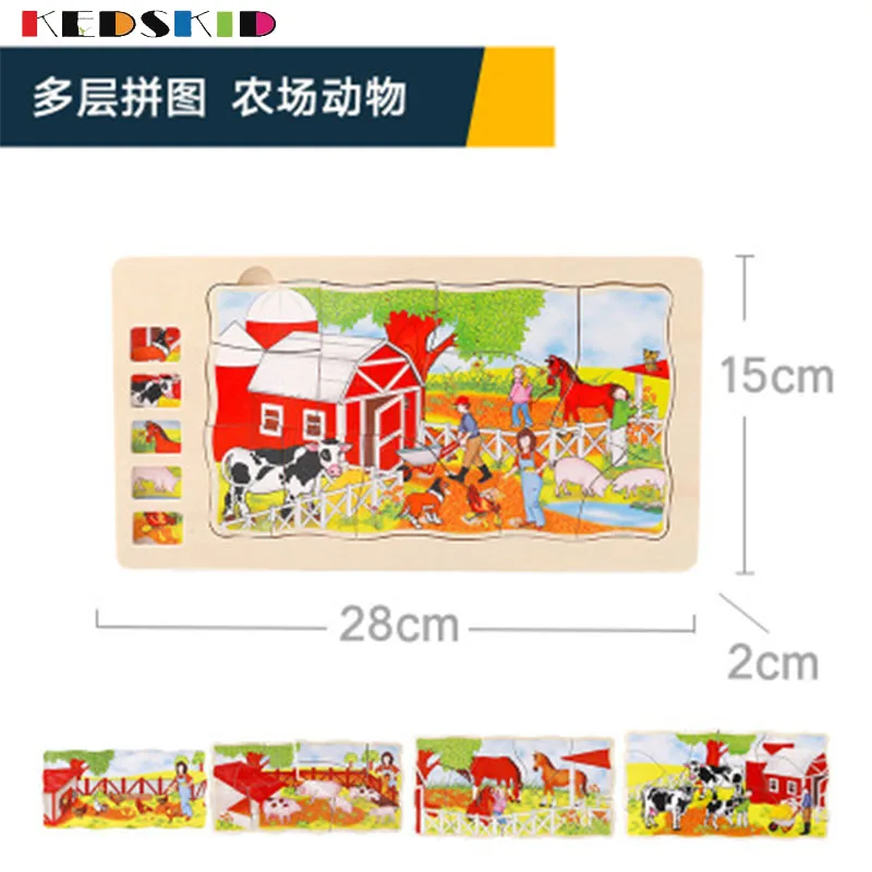 Multi-layer jigsaw puzzle for boys and girls human body structure children's intelligence wooden toys early education | Игрушки и