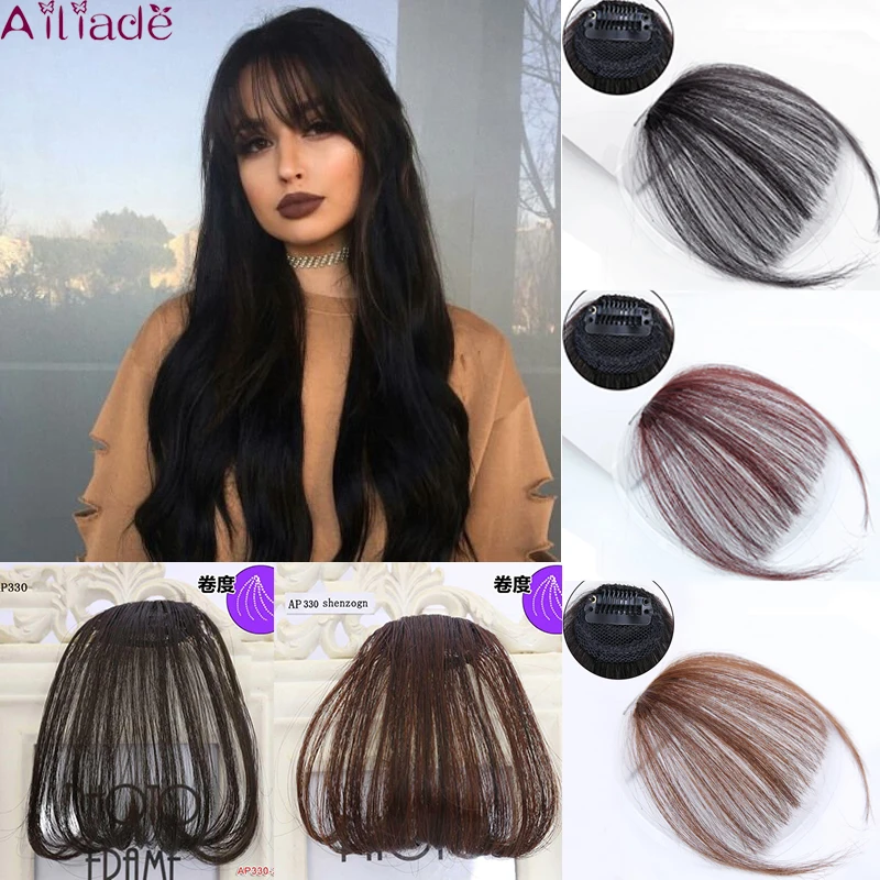 AILIADE воздушная челка удлинитель волос Синтетический парик натуральные челки