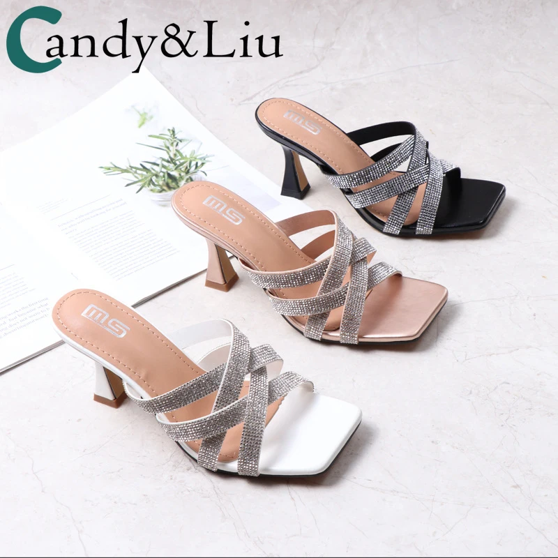 

Женские кроссовки, новинка 2021, пикантные сандалии на тонком каблуке, на высоком каблуке, большие размеры