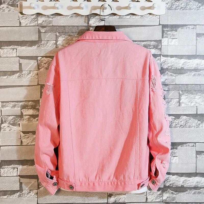 Свободная черная джинсовая куртка размера плюс, 4Xl 5Xl, Весенняя уличная одежда розового и красного цветов, базовая джинсовая куртка Lover'S, повседневная верхняя одежда