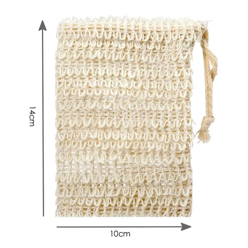 

Massage Handbag Bathing Horny Anti-Slip Sleeve Natural Cotton Linen Bath Products Bathed And Foamed Net Soap Bag Set