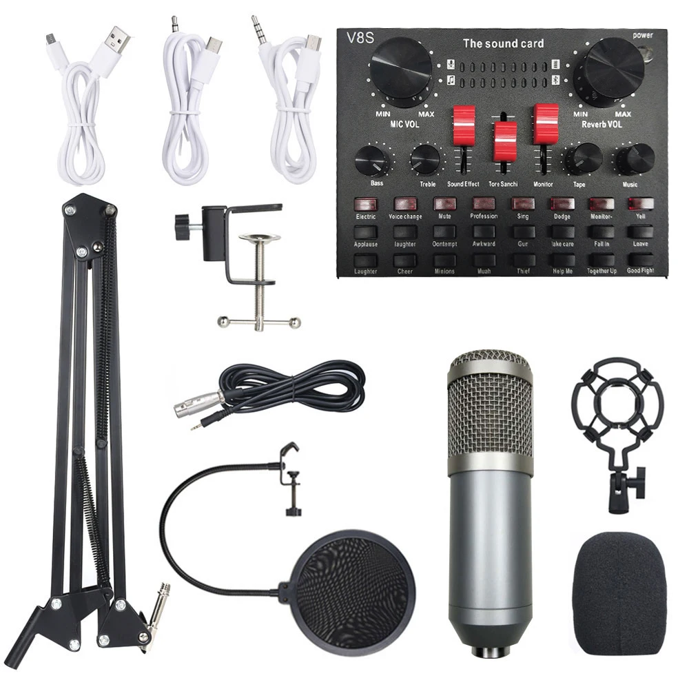 

Multi-functional Live Sound Card BM800 Microphone Set Audio Recording Equipments