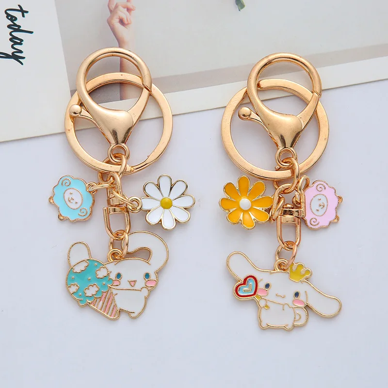 

ins Cartoon Cute Big-Eared Dog Cinnamon Dog Car Keychain Pendant Men's Women's Universal Couple Backpack Bag Accessories Jewelry