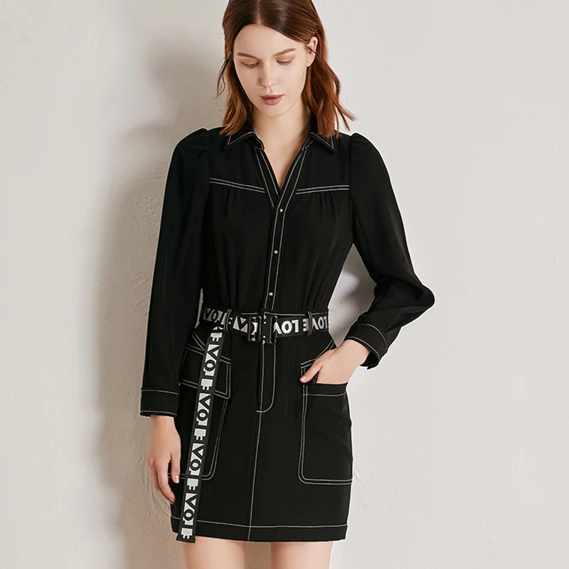 Женское мини платье POKWAI для осени в Корейском стиле модные элегантные платья с