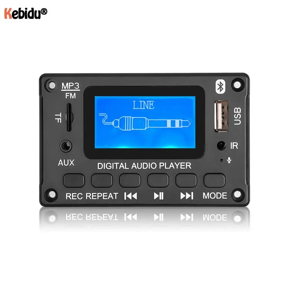 Bluetooth V5.0 MP3 декодер плата аудио модуль ЖК дисплей Автомобильный Динамик Поддержка