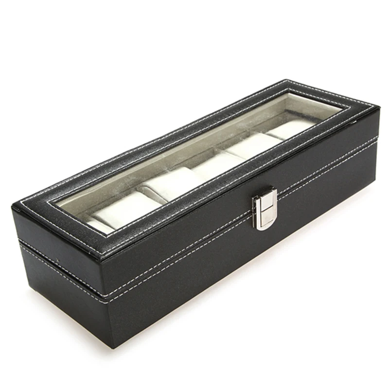 

Watch Storage Case Window Organizer Box for Save 6 Wrist Watches Box Jewelry Display Case Storage Holder