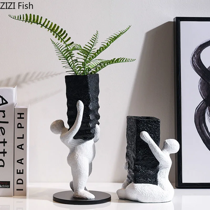 

Абстрактная полимерная ваза, цветочные горшки, декоративная Цветочная композиция, настольная декоративная фигурка, вазы в скандинавском с...