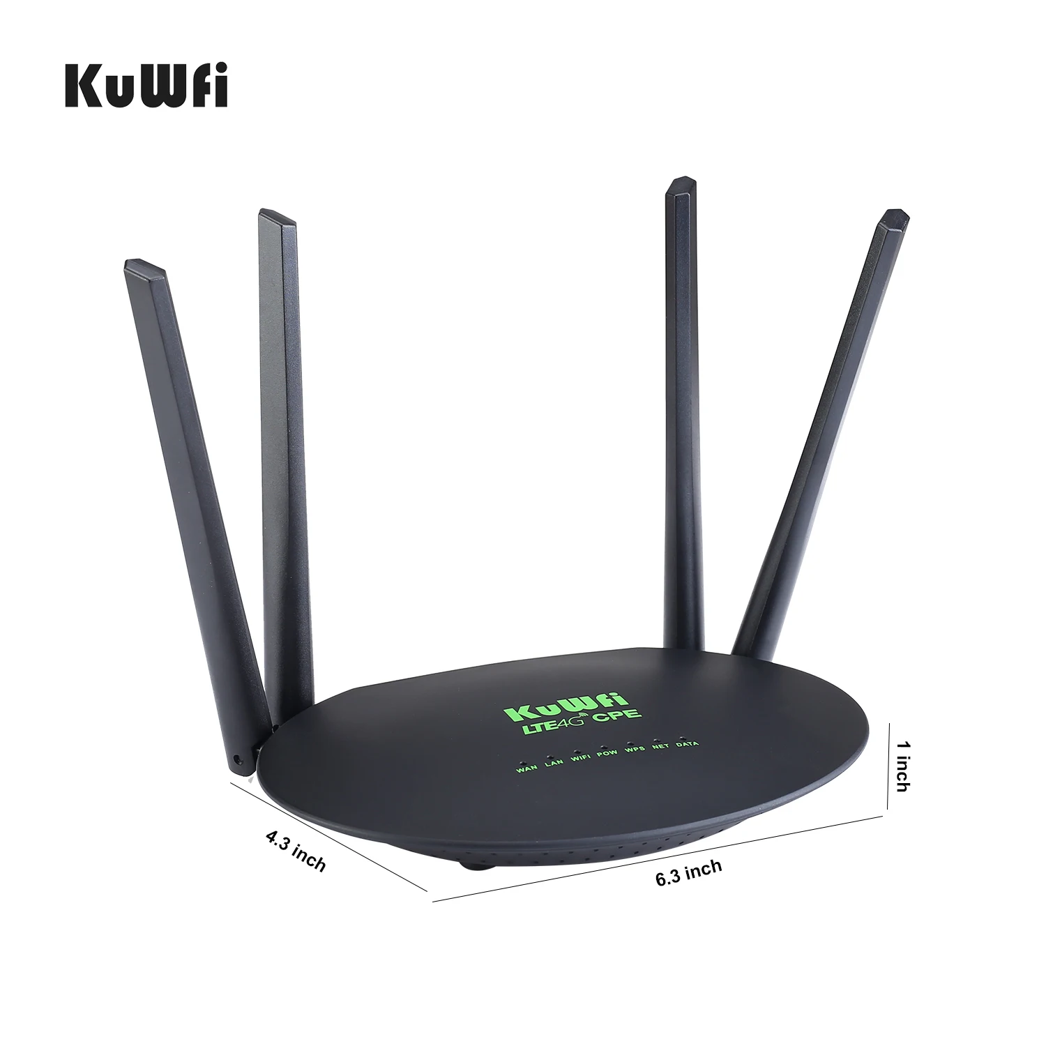 Беспроводной Wi-Fi-роутер KuWfi 3G/4G LTE 300 Мбит/с слот для сим-карты порт Wan/Lan 4 Внешние