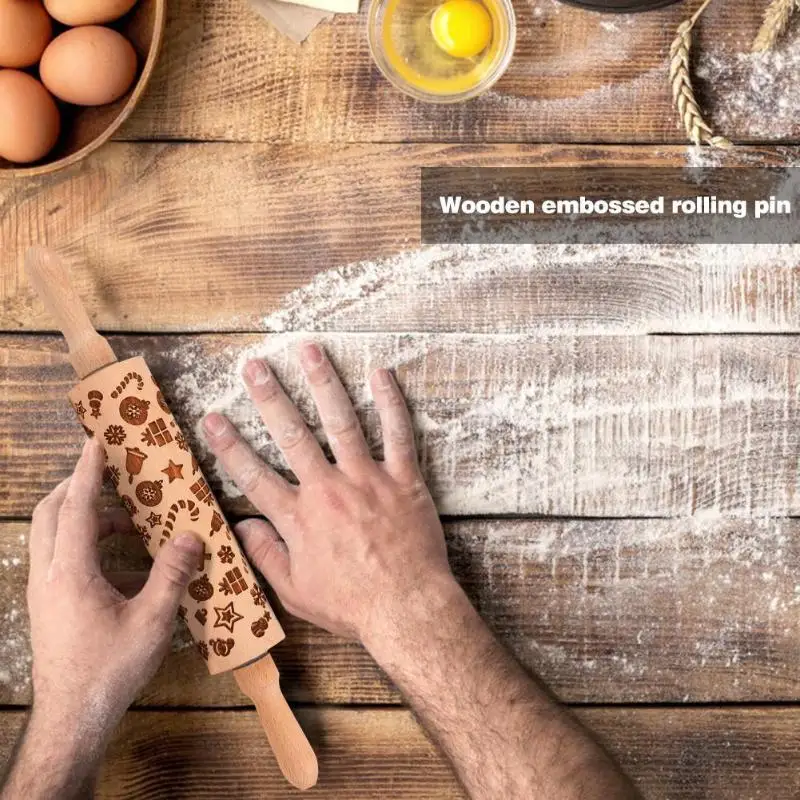 Рождество тиснение Скалка тесто для печенья ролик + 6 шт бисквит плесень печенье