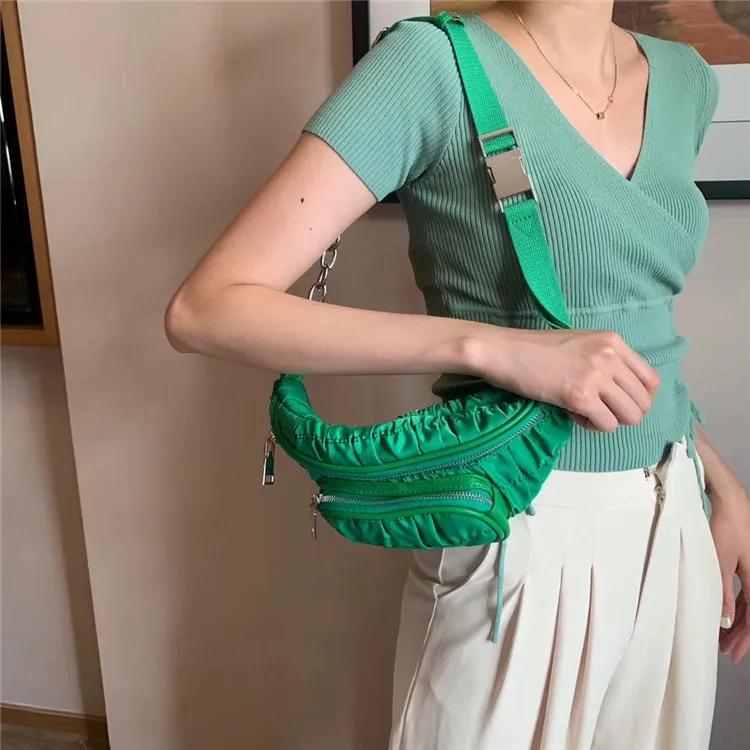 Женская сумка Кроссбоди с цепочкой летняя разноцветная нейлоновая через плечо