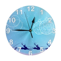 santa moon lantern round wall clock 10 inch silent non ticking battery operated for living room kitchen bedroom office