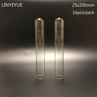 16 piecespack 25x200mm lab glass test tube u shape bottom laboratory glassware glass tube