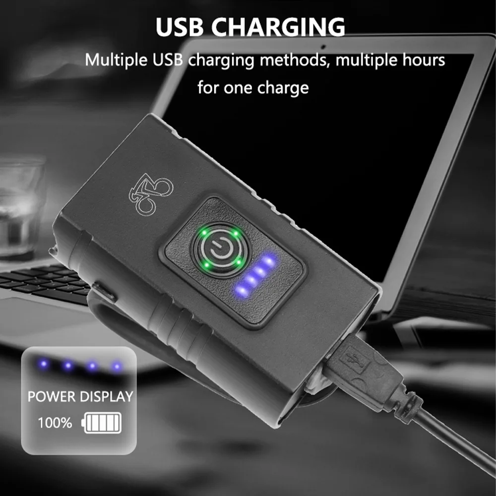 Светодиодный передний фонарь T6 для велосипеда USB зарядка водонепроницаемый