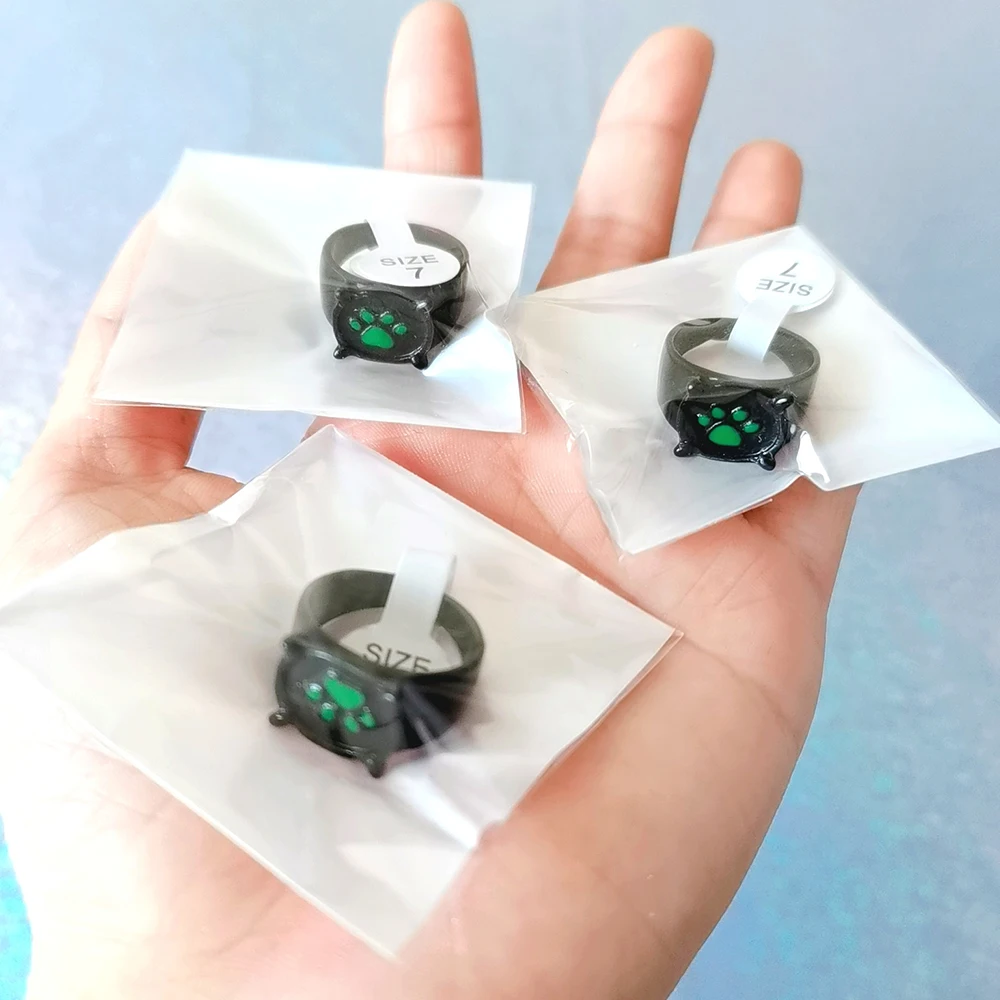 FIMAODZ черная кошка кольцо в виде лапы для мужчин и женщин зеленый животных Щенячий