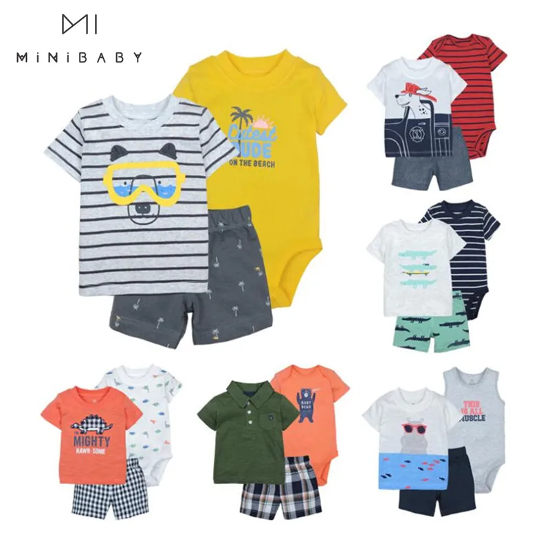 Распродажа брендовый летний комплект одежды для маленьких мальчиков Детские