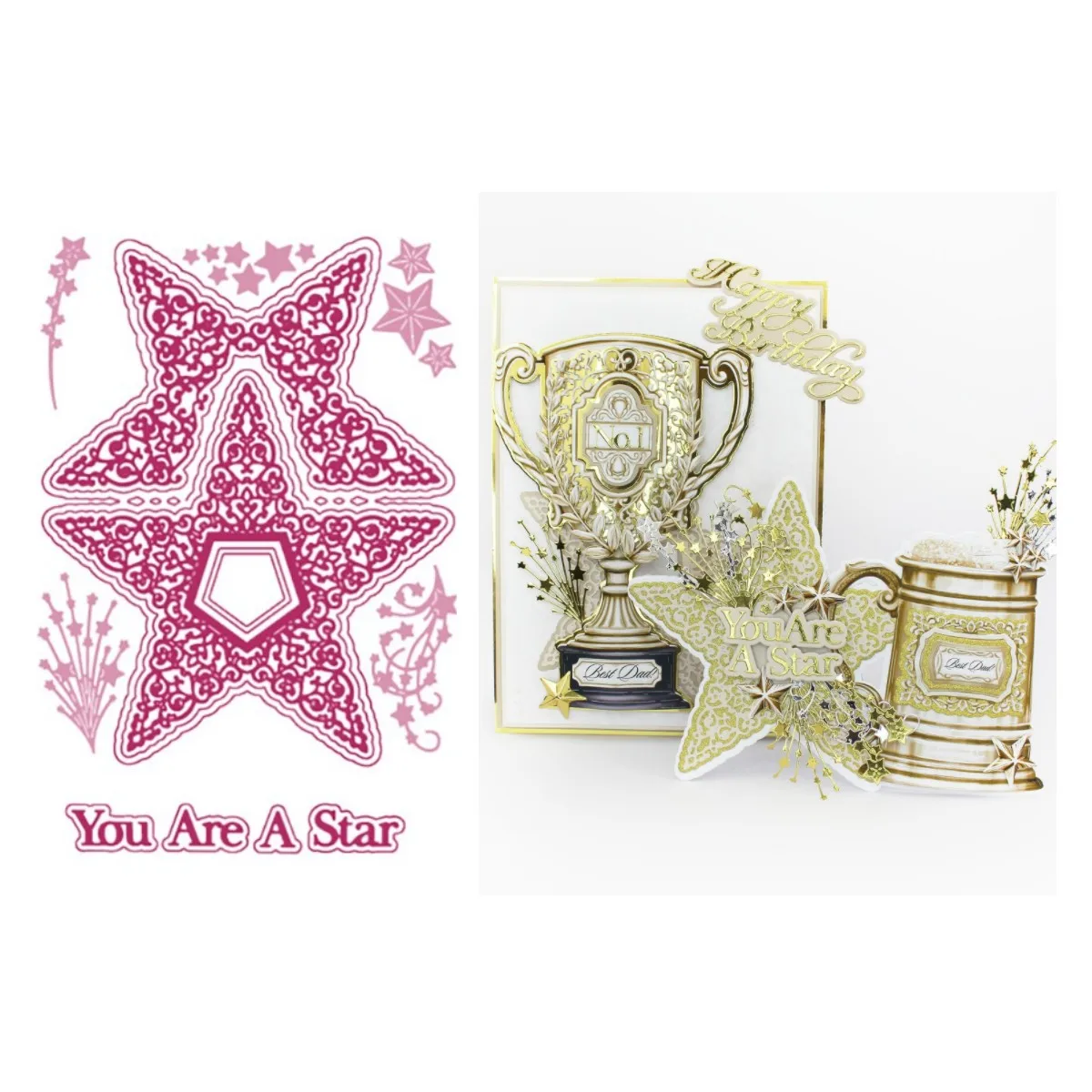 

Новинка 2021, металлические Вырубные штампы You Are Star для рукоделия, скрапбукинга, поделок, трафаретов, сделать фотоальбом, шаблон, украшение ру...