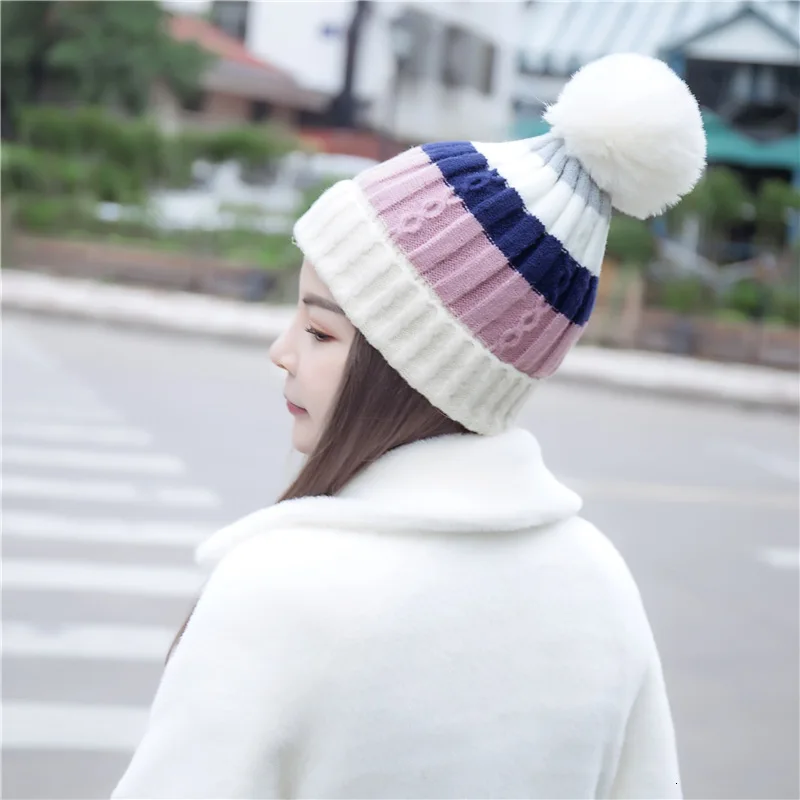 Зимняя женская шапка PEIKONG с подкладкой из теплых бобов бархатной шерстью внутри