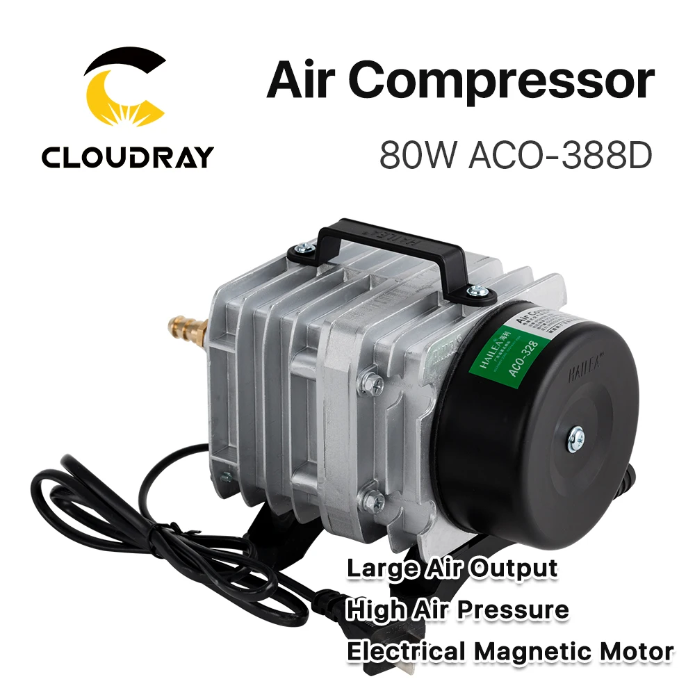 Cloudray 80 Вт воздушный компрессор Электрический магнитный насос для CO2 лазерной