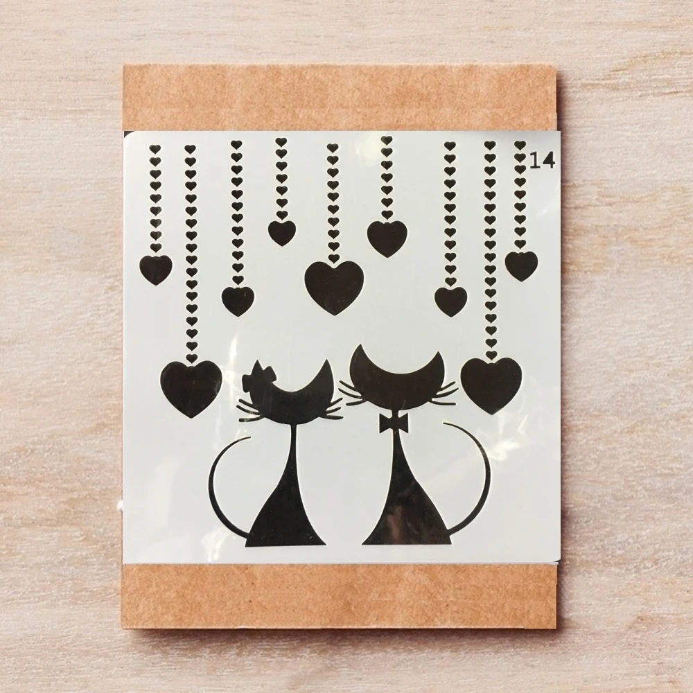 13*13 см трафареты для слоев кошек любимых DIY картина Искусственный Декоративный