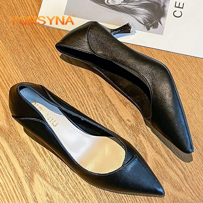 

YQMSYNA Новые Сексуальные женские туфли-лодочки модные с острым носком на тонком каблуке неглубокие плиссированные туфли для офиса весна/осень слипоны на высоком каблуке W29