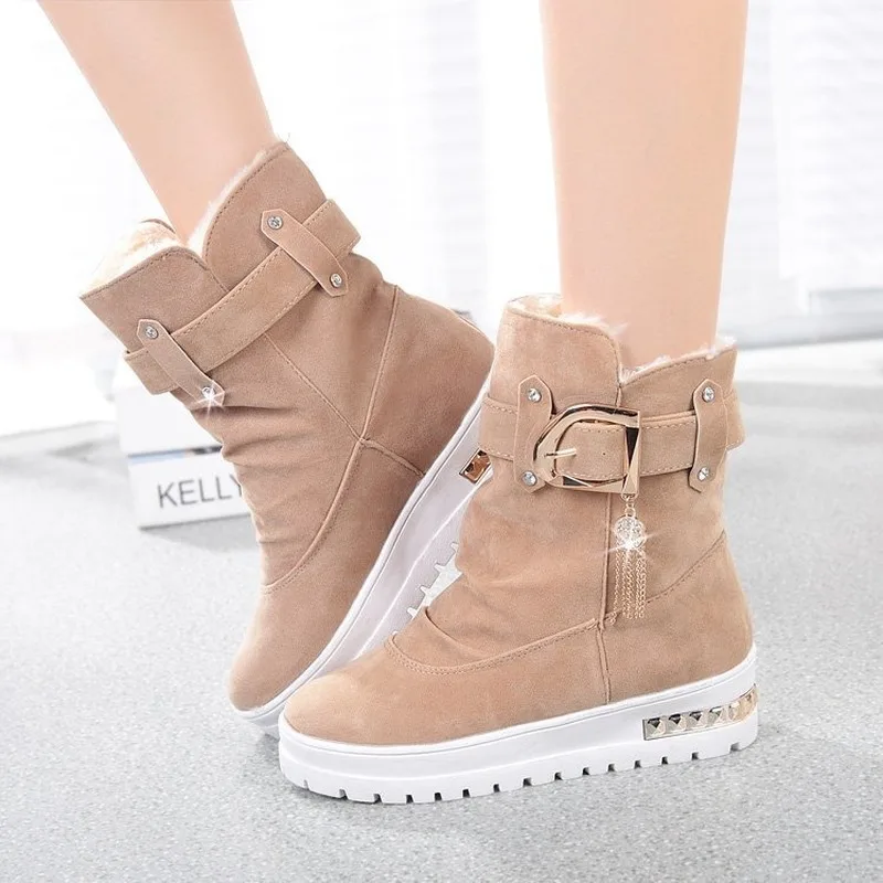 

2020 Winter Boots Casual Martin Boots Women's Plus Cotton Warm Boots Children's Belt Buckle Plus Size 41 Women's Boots