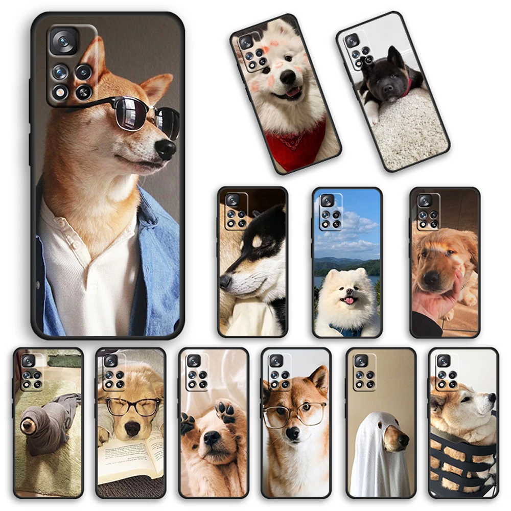 

Animal cute pet dog For Xiaomi Redmi 10 10X Pro 9T 9C NFC 9A 9 8A 8 7 6 5 Plus 4X Silicone Soft Black Phone Case