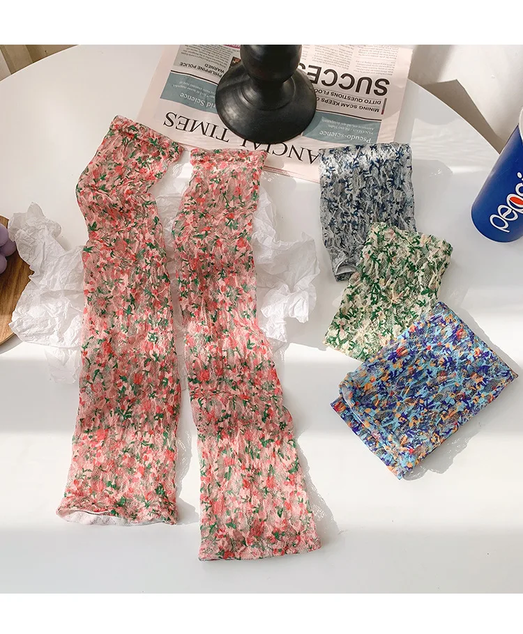 

Leopard Lace Arm Sleeves Women Summer Driving Cycling Running Fingerless Sleeves Long Sun Protetion Mesh Thin Gloves Arm Band