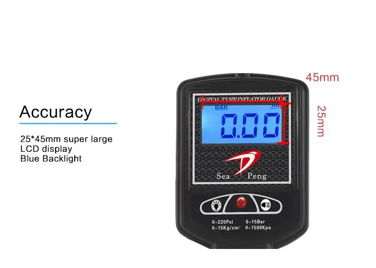 ЖК-цифровой циферблат шин/воздуха/газа манометр шиномонтажный пистолет