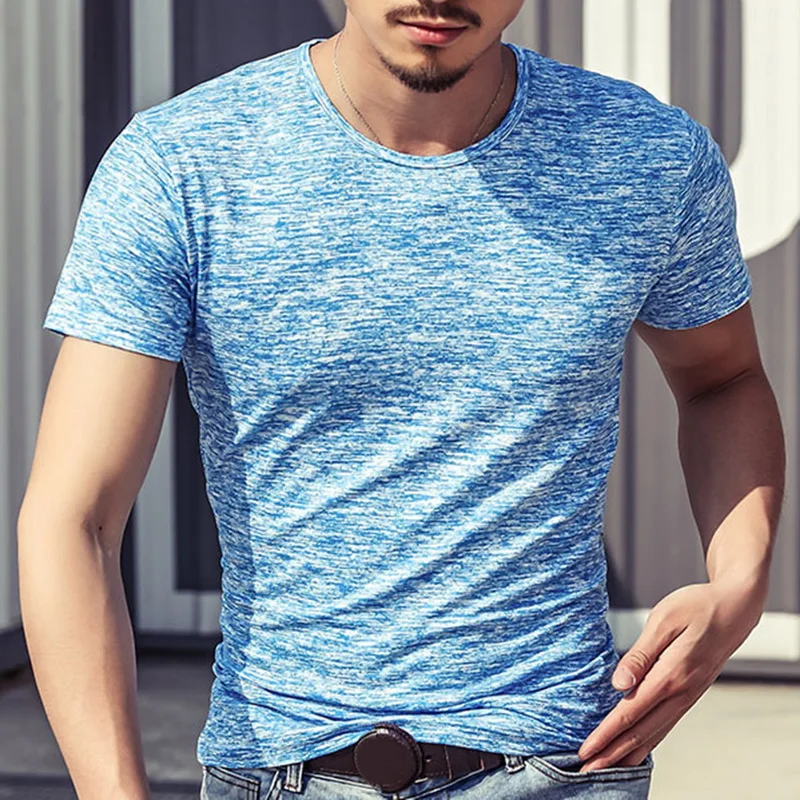CYSINCOS Модные мужские футболки летние спортивные для бега мужская одежда с