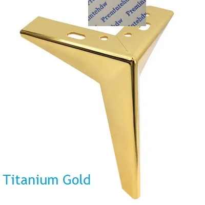 Titanium Gold 2 шт./лот сталь Наклонный современная мебель ТВ шкаф кофе бар диван ванная комната ноги розовое золото пистолет черный матовый серебристый - Цвет: Titanium Gold