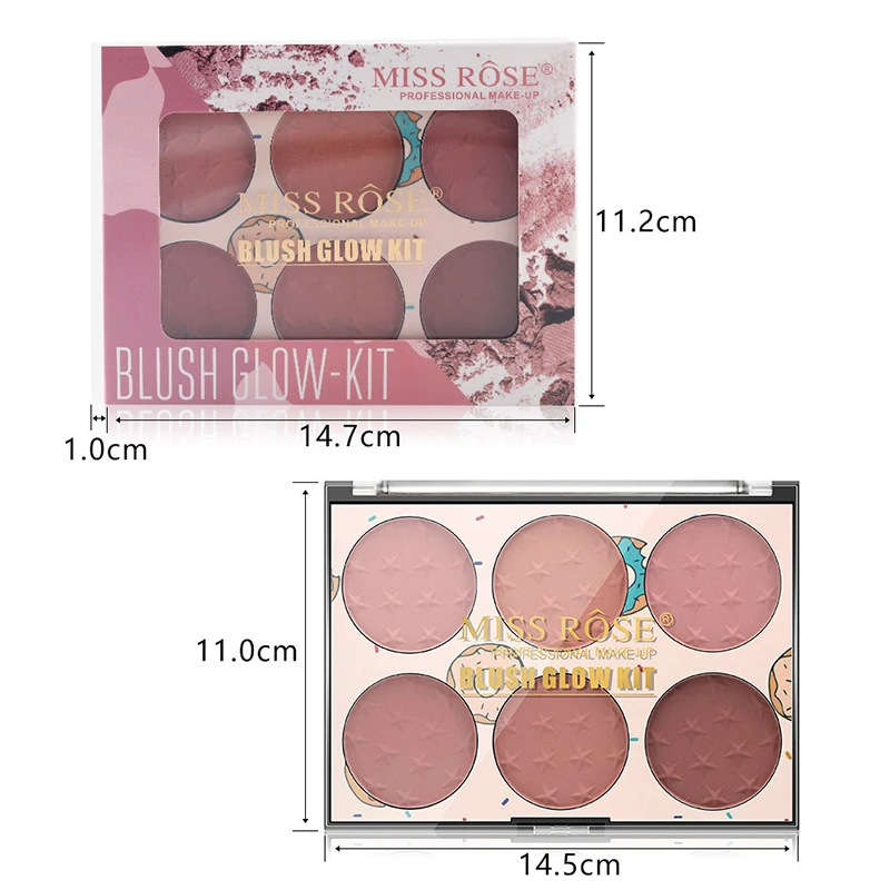 

Wholesale 6 Colors Blush Naturally And Long-Lasting Skin-Friendly Blush Palette Pressed Blusher M3