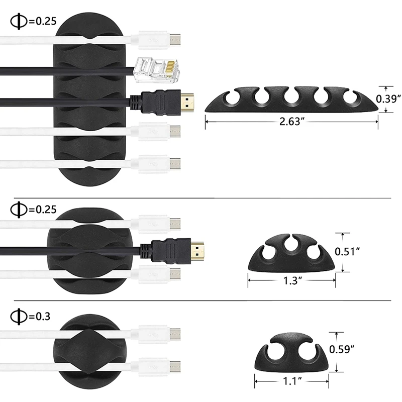 147 Pcs Cable Management Cord Organizer Kit Zip Ties Self Adhesive Clips Extension Straps | Электроника