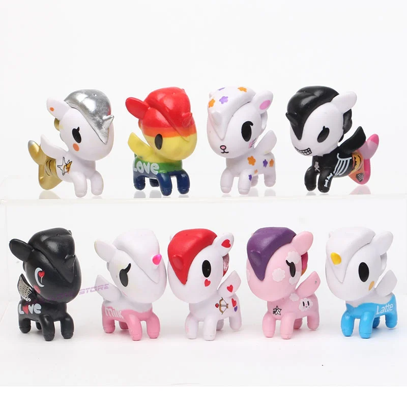 9 шт./лот куклы-единороги лошадь экшн-игрушки фигурки животных подарок на день