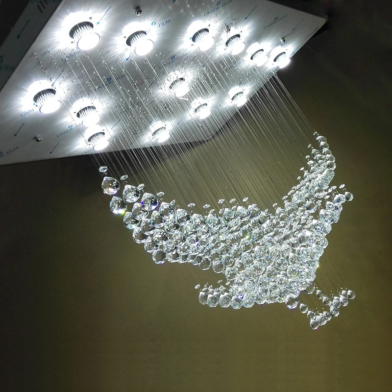 Дизайн Eagles, Роскошная Современная хрустальная люстра, освещение, Lustre Hall, светодиодный светильник Cristal L100xW55xH80CM