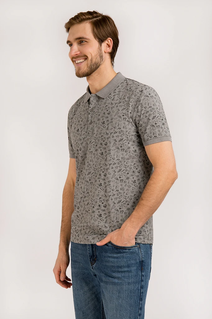 Finn flare men's polo shirt with small print collection vesna-2020 | Мужская одежда