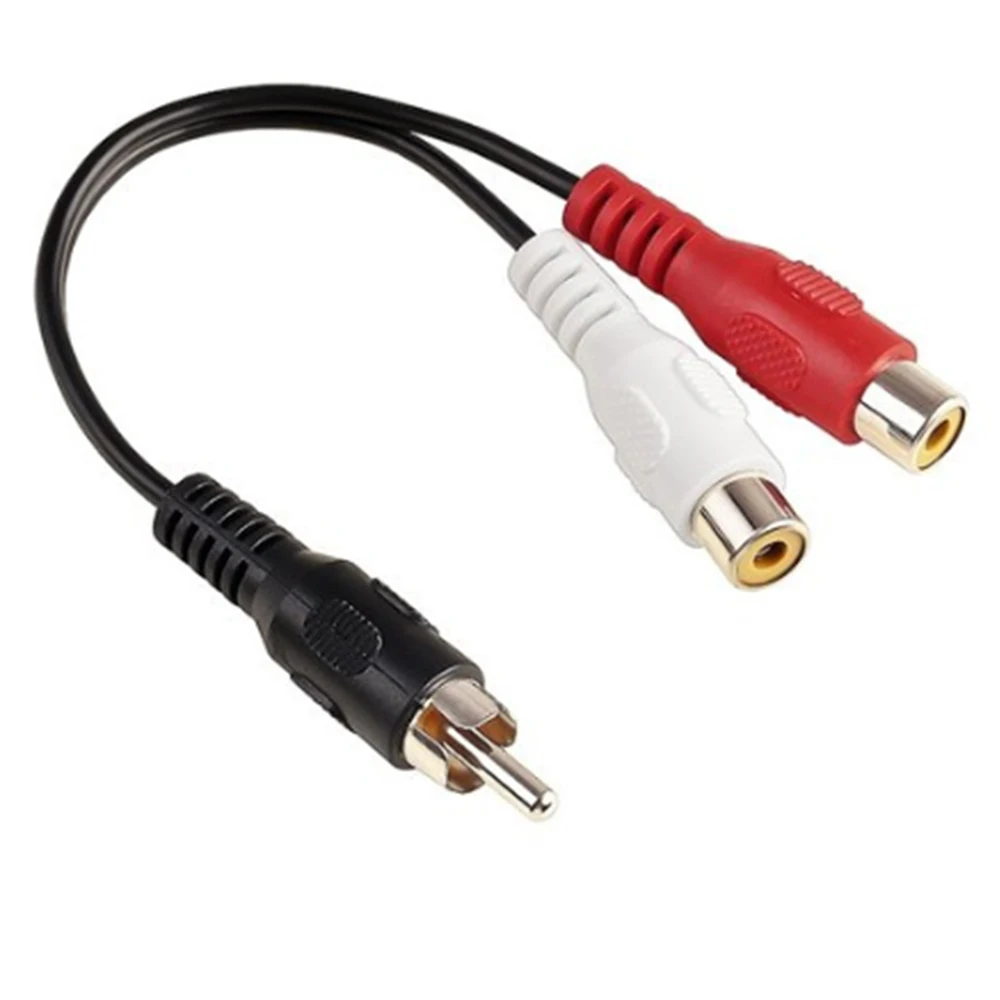 1 RCA Male Mono 2 Female стерео аудио сплиттер A/V Y КАБЕЛЬ свинцовый шнур Новинка|female to male
